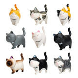 9 Figuras De Pvc Para Gatos, Escritorio, Gatito, Muñecas
