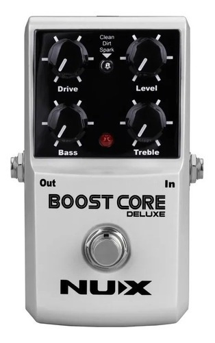 Pedal Booster Nux Boost Core Deluxe Guitarra Electrica Color Blanco