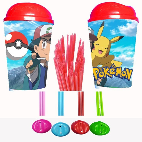 Vaso Pitillo Pokemon X 12 Sorpresa Piñata Regalo Fiesta