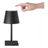 Lâmpada De Mesa Led Portátil Recarregável Led Preta