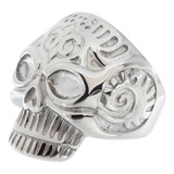 Anillo Calavera Liso Acero Quirúrgico Mexicana Hombre