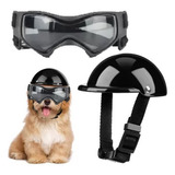 Casco Con Lentes Para Perro Pequeño A Mediano Para Moto