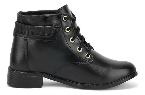 Bota Feminina Coturno Preto Confortável Salto Baixo Promoção