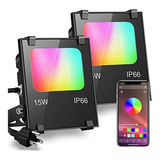 Luz De Inundacion Led 100w Equivalente Cambio De Color Rgb,