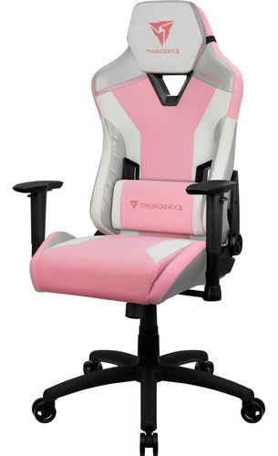 Cadeira Gamer Cor Rosa Até 120kg Confortável Apoio Braço 2d