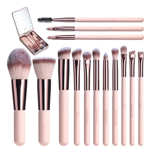 Juego De Brochas De Maquillaje R, Recargable, Espejo Luminos