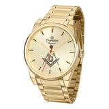 Relógio Feminino Champion Maçonaria Cn27590g - Dourado
