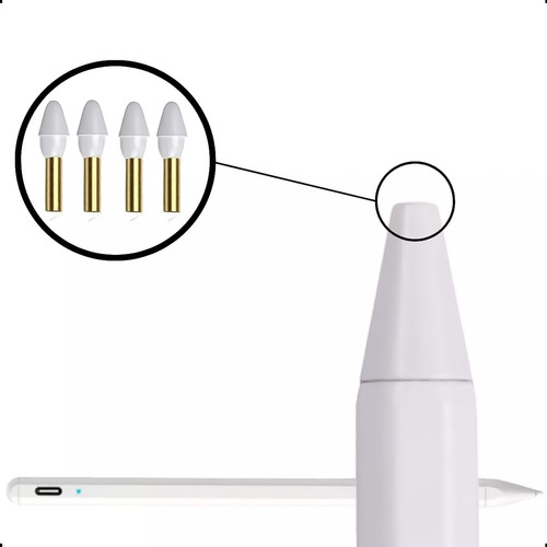 Kit 4 Pontas Refil Caneta Stylus Touch Ios iPad 2018 A 2024