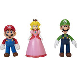 Set Figuras Super Mario Reino Champiñon Mario Peach Y Luigi