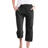 A* Capris For Mujer Casual Verano 2023, Pantalones De Lino