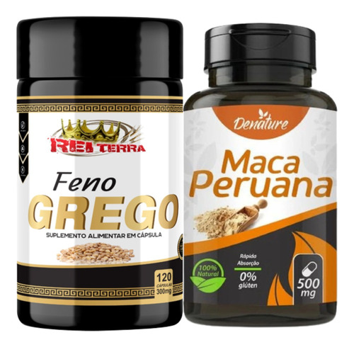 Kit Feno Grego Rei Terra 120caps + Maca Peruana 100 Cáps