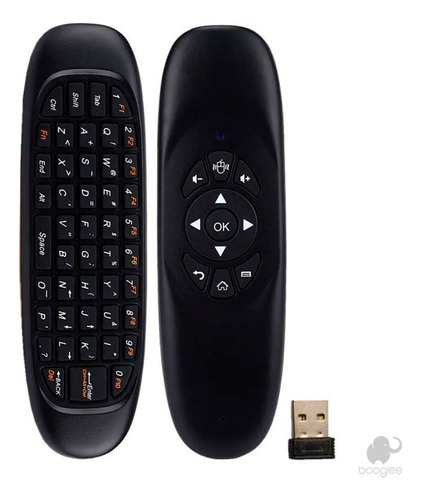 Controle Air Mouse Recarregável Teclado Para Smart Tv Pc