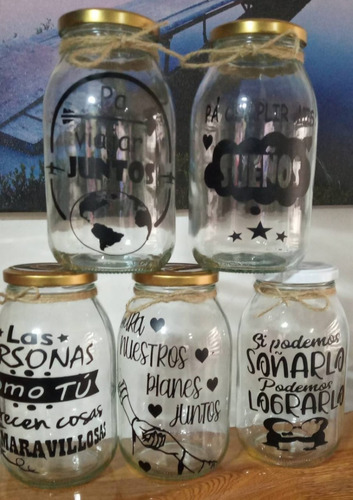 Alcancia En Vidrio 1000ml Personalizamos A Tu Gusto 