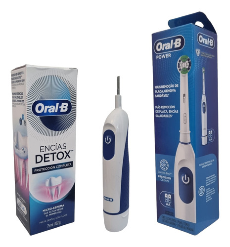 Cepillo Oral B Pilas + Pasta  Encias Detox Máxima Limpieza 