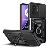 Funda Con Anillo Antigolpe Armor Para Moto Edge 40 Negro