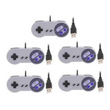 Kit 5 Controles Usb Super Nint Snes Joystick Wind