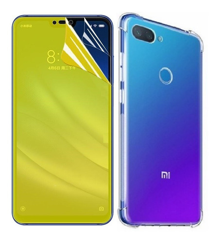 Kit Capa Para Xiaomi Mi8 Lite Película Gel Cobre Tudo