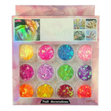 Kit Glitter Flocado Unha Encapsulada Gel Decoração Nail Art