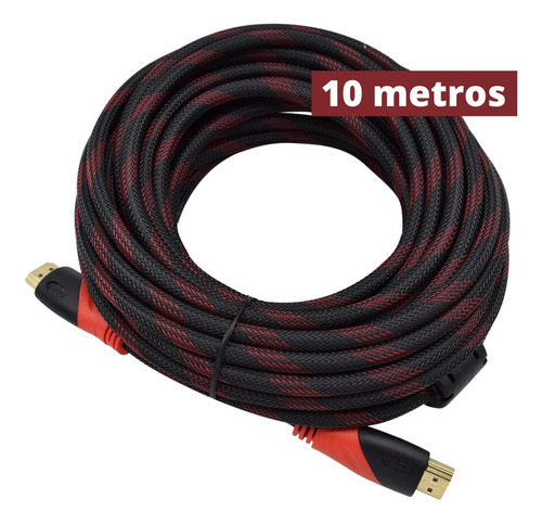 Cable Hdmi Macho A Hdmi Macho Largo 10m Grueso Calidad Mallado De Tela 4k Full Hd V 1.4 Amitosai Mts-hdmi1410