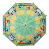 Paraguas Infantil Sombrilla Estampado Animalitos Con Silbato Color Azul Diseño De La Tela Búho