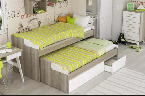 Cama Doble Nido De Melamina Con 3 Cajones Inferiores. Oferta