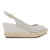 Sandália Feminina Bottero Anabela Slingback Off White - 3557