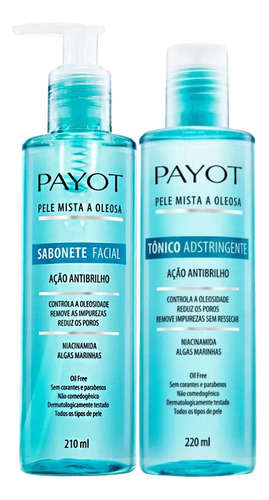 Kit Sabonete Facial + Tônico Adstringente Mista Oleosa Payot