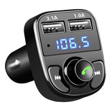 Transmisor Fm Bluetooth Puerto Dual Usb Mp3 Cargador Auto