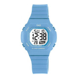 Reloj Mujer Digital Sumergible 100m Qyq By Citizen  Celeste 