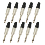 10 Plug Conector Rean Neutrik P10 Stereo Nickel Rp3c