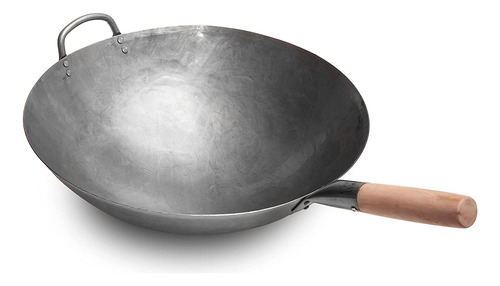 Wok Grande Craft, De Acero Al Carbono Martillado, 40.6 Cm