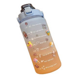 Botella De Agua De Gran Capacidad De 2 Litros Con Pajita [u]