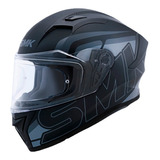 Casco Moto Integral Smk Stellar Stage Negro Gris Mate