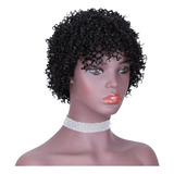 Peruca Preto De Cabelo Curto Encaracolado Senhora Fofa