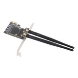 Adaptador De Tarjeta Pcie A Pcie Mini 2 Antenas Para Half