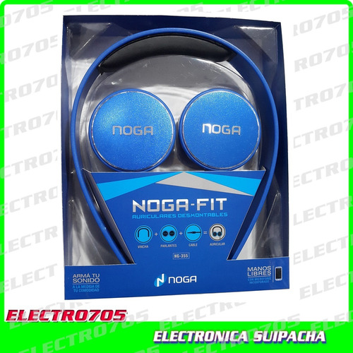 Auricular Noga Ng-355 Vincha Desmontable Blanco