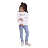 Conjunto Infantil Feminino Blusão Moletom Calça Cotton Jeans