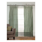 Greenish Sheer Crinkle Curtain Panel Set Of 2  40 X 84 ...