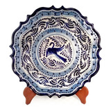 Platón Barroco Talavera Poblana 40 Cm Plumeado C/ Garza #2