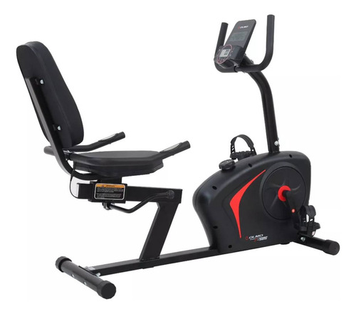 Bicicleta Fija Olmo Fitness Fit 505 Horizontal Negro Y Rojo