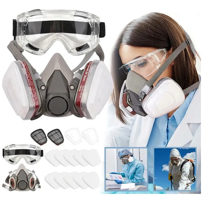 Respirador Mascarilla 6200 Media Cara Con 10 Filtros L