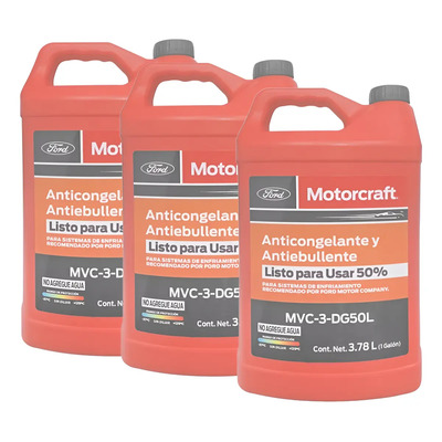 Kit 3 Garrafa Refrigerante Naranja Listo P Usar Motorcraft Naranja Claro