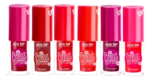 Set De 6 Piezas  Kiss Lip Tint - Tintas Para Labios Pink Up