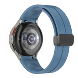 123smart Pulseira De Silicone Magnética Premium Compatível Com Galaxy Watch 4 5 6 40mm 44mm 45mm 46mm 43mm 47mm Cor Azul