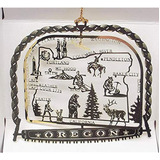 Nations Treasures Oregon State Brass Navidad Ornamento