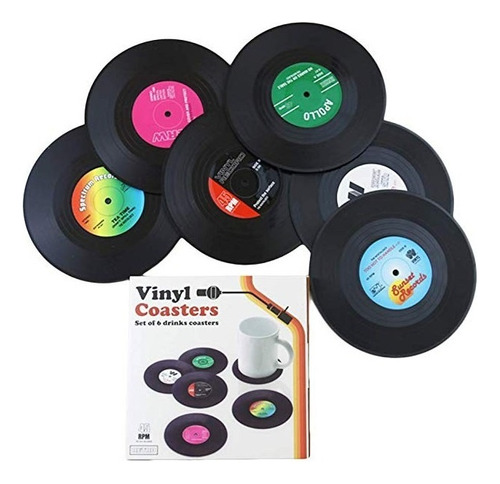 6 Posavasos Tazas Vinilo Disco Retro - Artico Artico Store