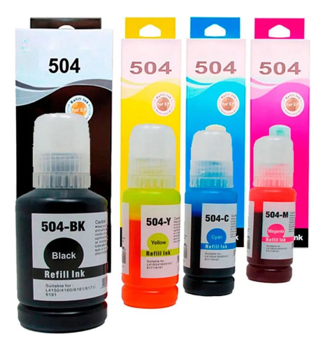  X4 Tinta Generica T504 Para Epson L4150 L4160 L6171 L6191