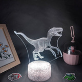 Animal Dinosaurio Velociraptor Raptor 3d Led Led Lámparas De