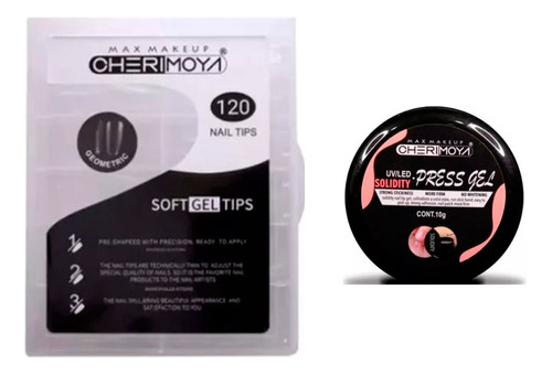 Cherimoya Tips Soft Gel 120u + Gel Press On Solido 10g