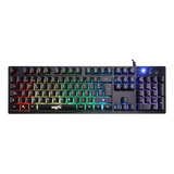 Teclado Gamer Nisuta Gaming Nskbg5rl Qwerty Español España Color Negro Con Luz Rgb